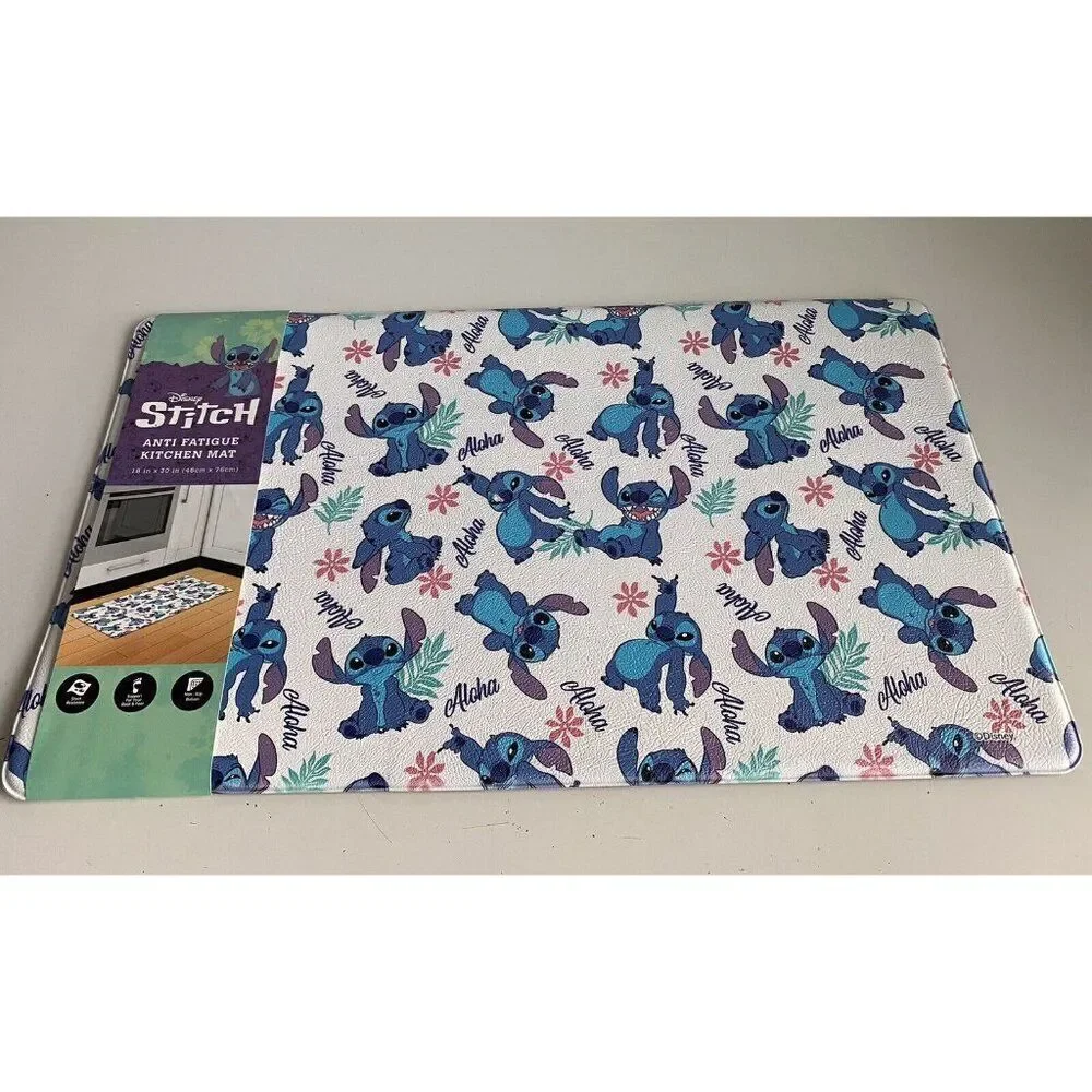 Disney Stitch Anti Fatigue Kitchen Mat 18 X 30”‎ Aloha Hibiscus Tropical NEW